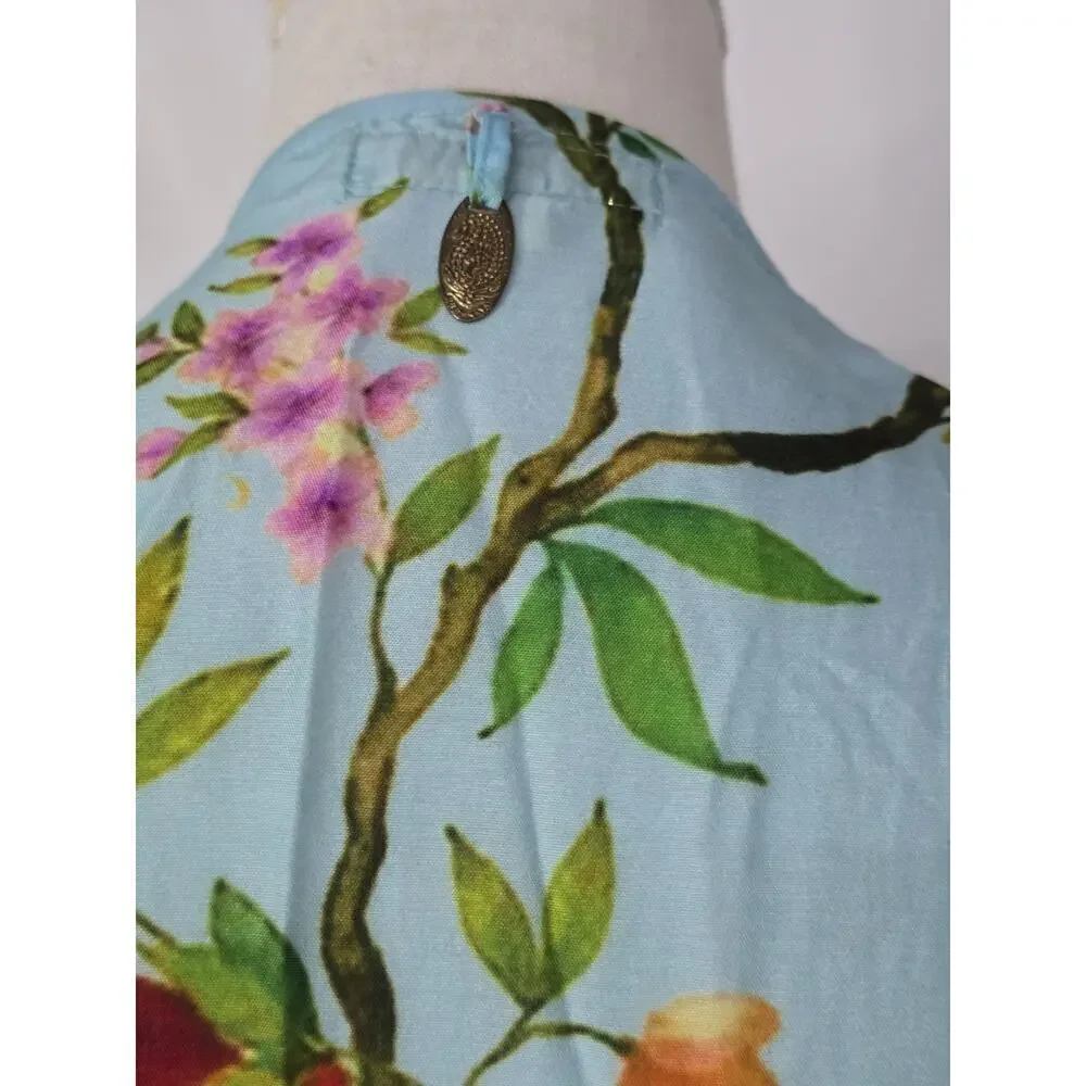 Ruby YaYa Womens Modal Boho Midi Wrap Dress Floral Beaded V-Neck Sleeveless S - Picture 6 of 8